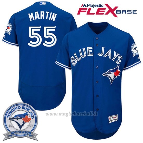Maglia Baseball Uomo Toronto Blue Jays Russell Martin 55 Flex Base 40 Anniversario